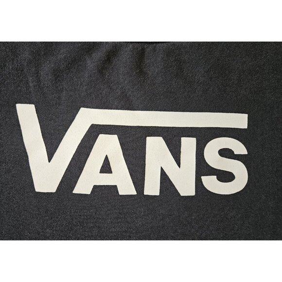 Vans Sweatshirt Womens Large Black Long Sleeve Pullover Checker Sleeve - Picture 2 of 13